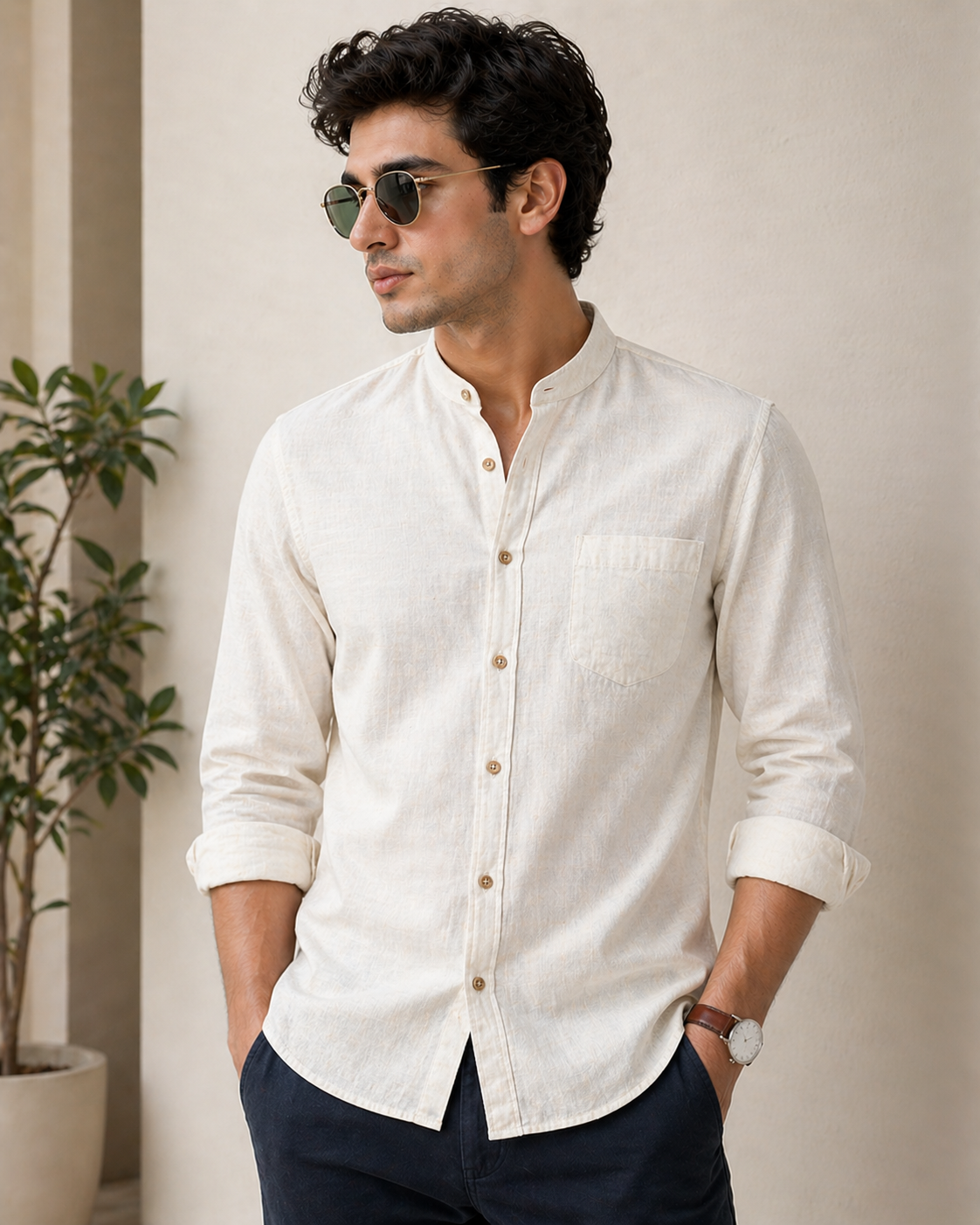 Mandarin Collar Shirt