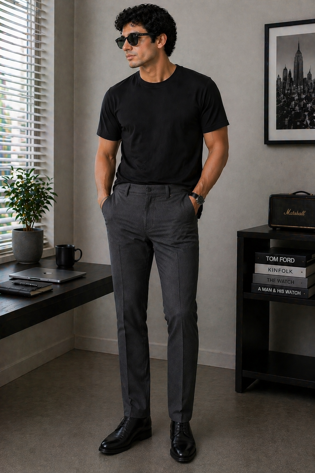Charcoal Office Trousers