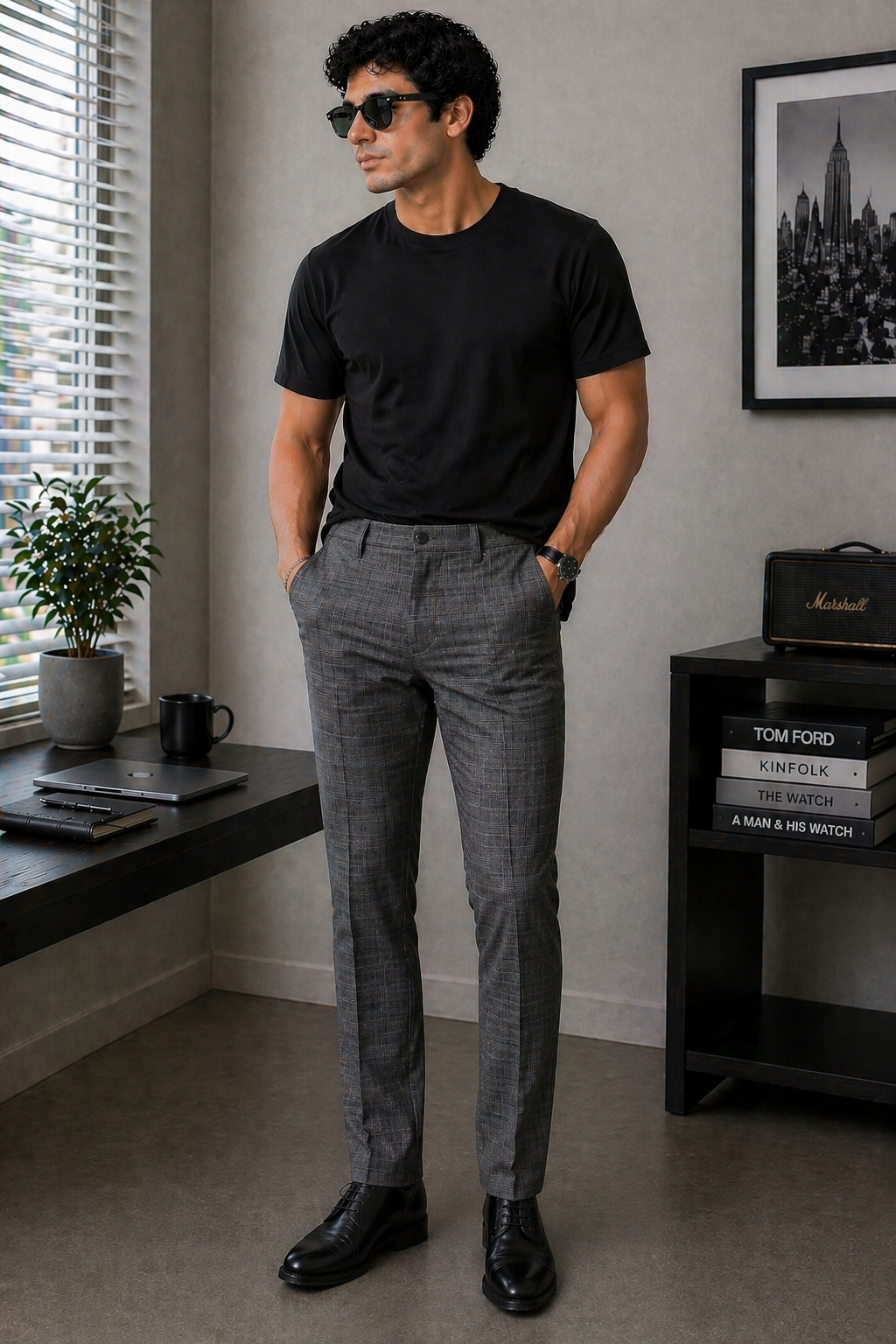 Checked Smart Trousers